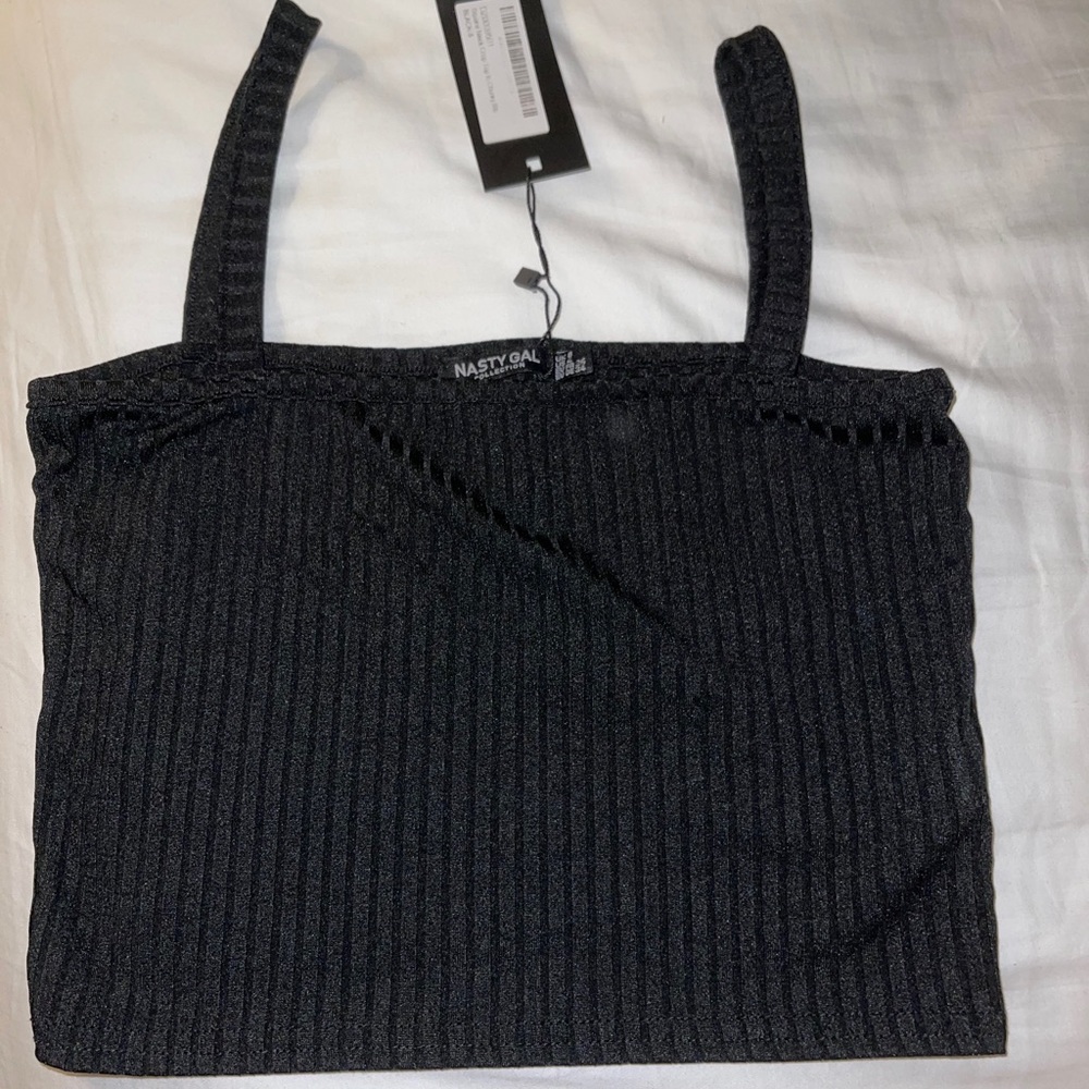 Black ribbed crop top